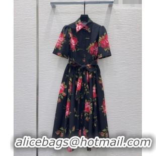 Famous Brand Dolce & Gabbana Printed Cotton Dress DG042302 Black 2026