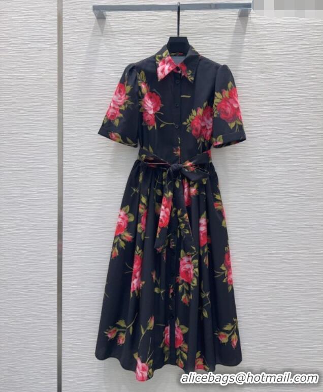 Famous Brand Dolce & Gabbana Printed Cotton Dress DG042302 Black 2026