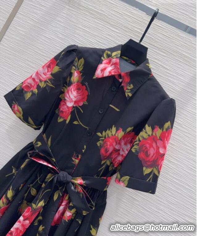 Famous Brand Dolce & Gabbana Printed Cotton Dress DG042302 Black 2026