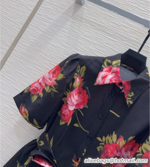 Famous Brand Dolce & Gabbana Printed Cotton Dress DG042302 Black 2026