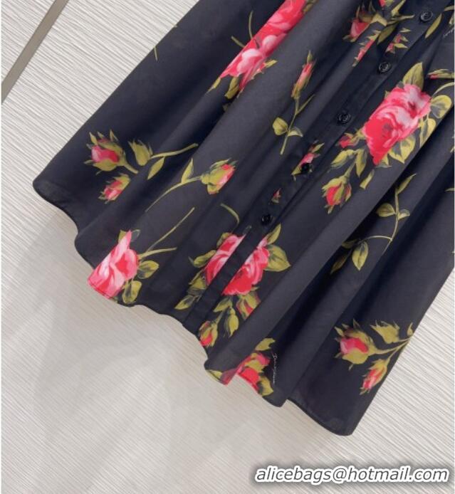 Famous Brand Dolce & Gabbana Printed Cotton Dress DG042302 Black 2026