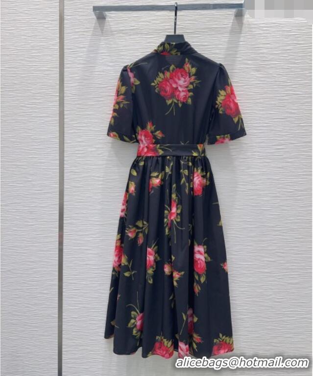 Famous Brand Dolce & Gabbana Printed Cotton Dress DG042302 Black 2026