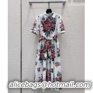 Grade Discount Dolce & Gabbana Printed Cotton Dress DG042302 White 2026