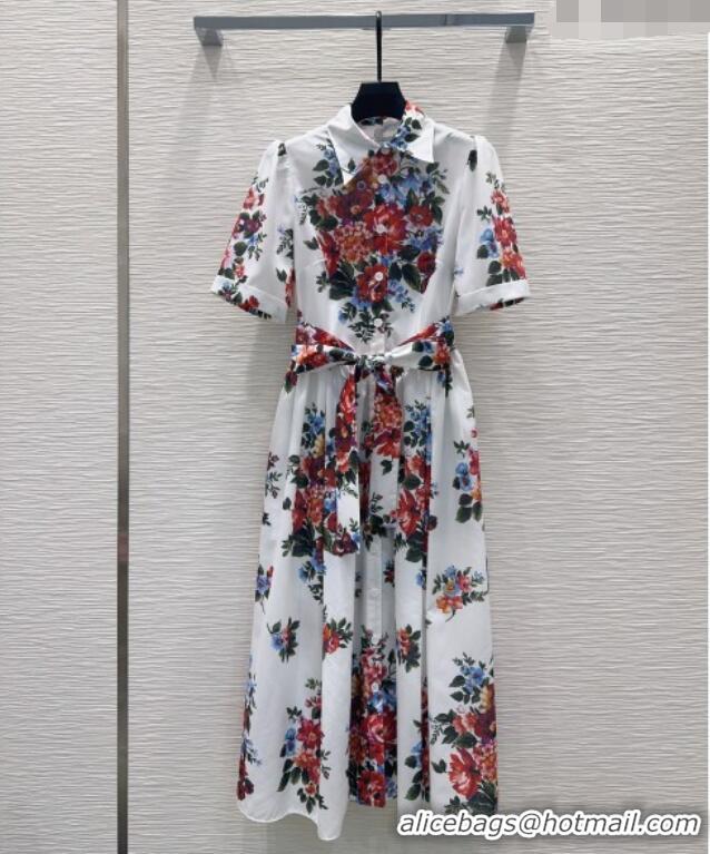 Grade Discount Dolce & Gabbana Printed Cotton Dress DG042302 White 2026