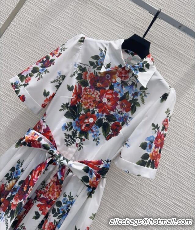 Grade Discount Dolce & Gabbana Printed Cotton Dress DG042302 White 2026