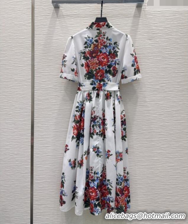Grade Discount Dolce & Gabbana Printed Cotton Dress DG042302 White 2026