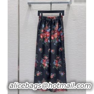 Original Cheap Dolce & Gabbana Printed Silk Pants DG042302 Black 2026