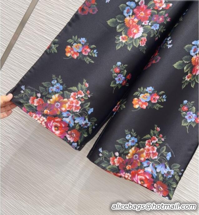 Original Cheap Dolce & Gabbana Printed Silk Pants DG042302 Black 2026