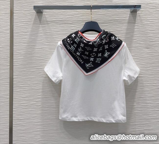 Buy Discount Louis Vuitton Cotton T-shirt with Scarf LV42107 White 2026