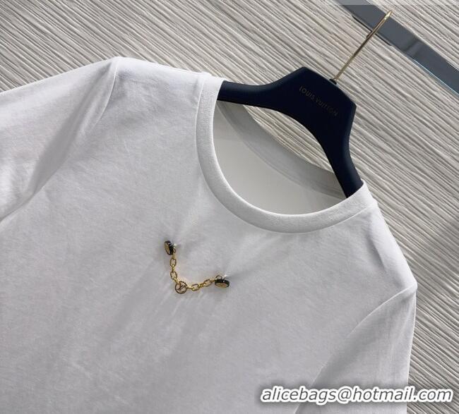 Buy Discount Louis Vuitton Cotton T-shirt with Scarf LV42107 White 2026