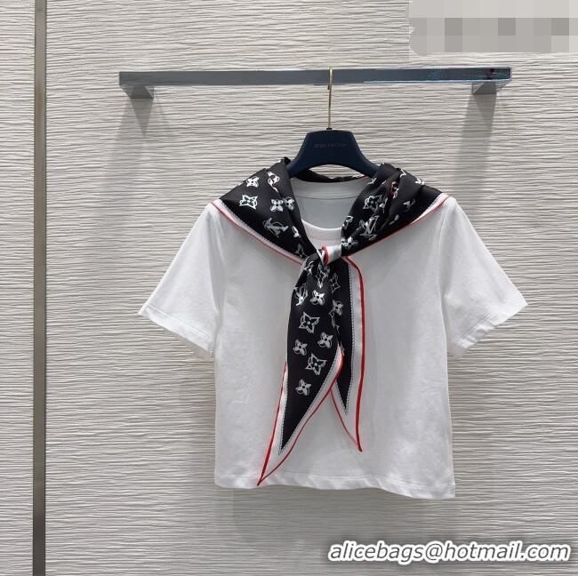 Buy Discount Louis Vuitton Cotton T-shirt with Scarf LV42107 White 2026