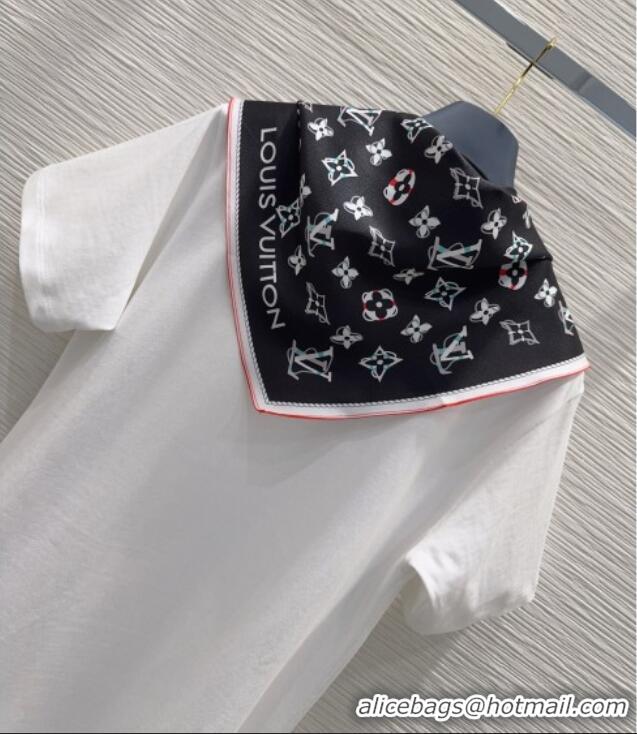 Best Quality Louis Vuitton Cotton Dress with Scarf LV42109 White 2026