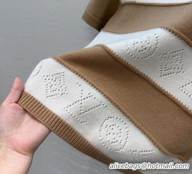Big Discount Louis Vuitton Monogram Wool & Cashmere Short-sleeved Sweater LV041404 Brown 2026