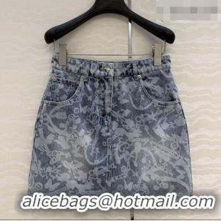 Luxury Discount Louis Vuitton Denim Skirt LV041434 Blue 2026