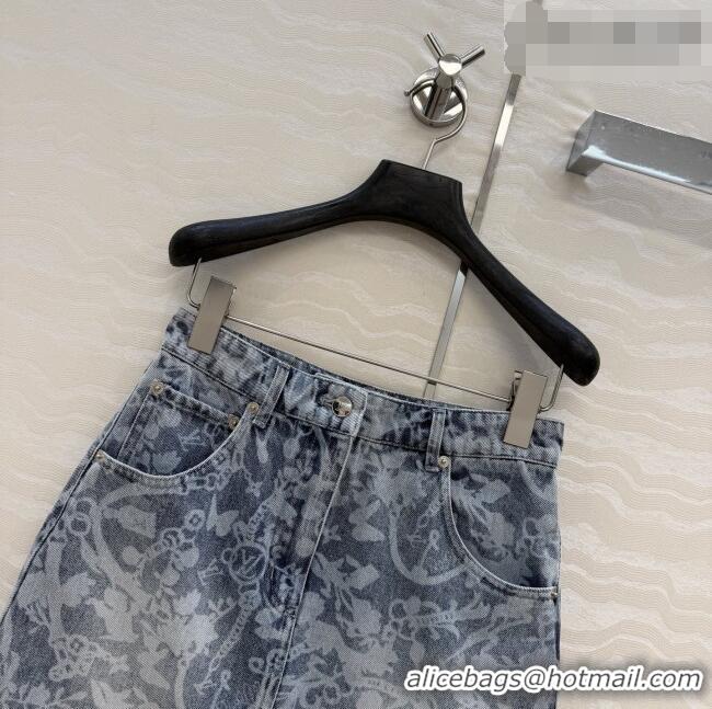 Luxury Discount Louis Vuitton Denim Skirt LV041434 Blue 2026