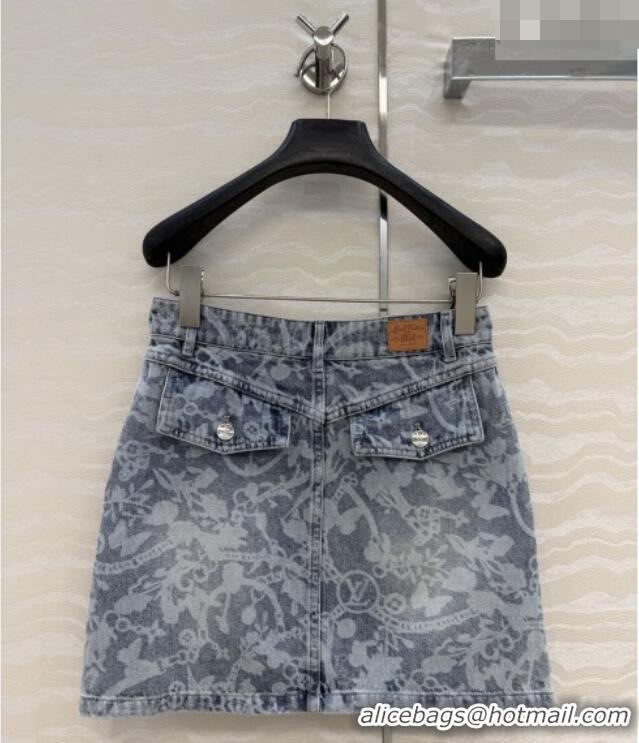 Luxury Discount Louis Vuitton Denim Skirt LV041434 Blue 2026