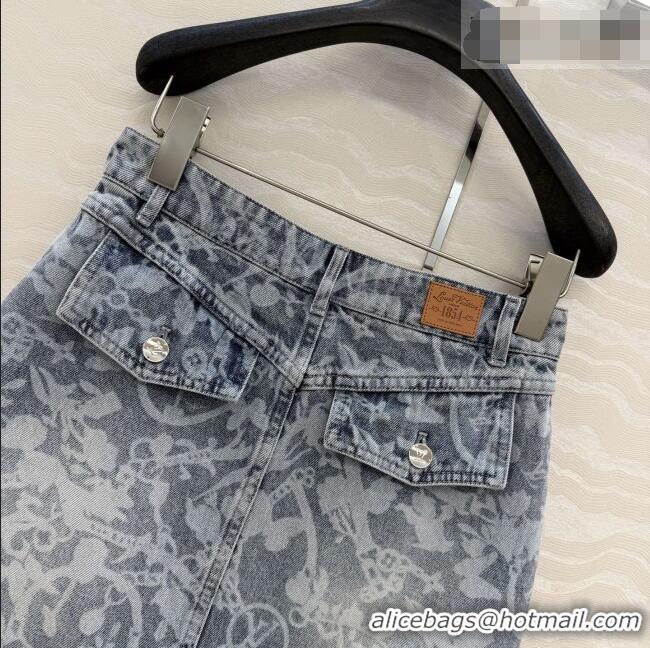 Luxury Discount Louis Vuitton Denim Skirt LV041434 Blue 2026