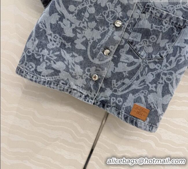 Grade Quality Louis Vuitton Denim Short-sleeved Jacket LV041435 Blue 2026