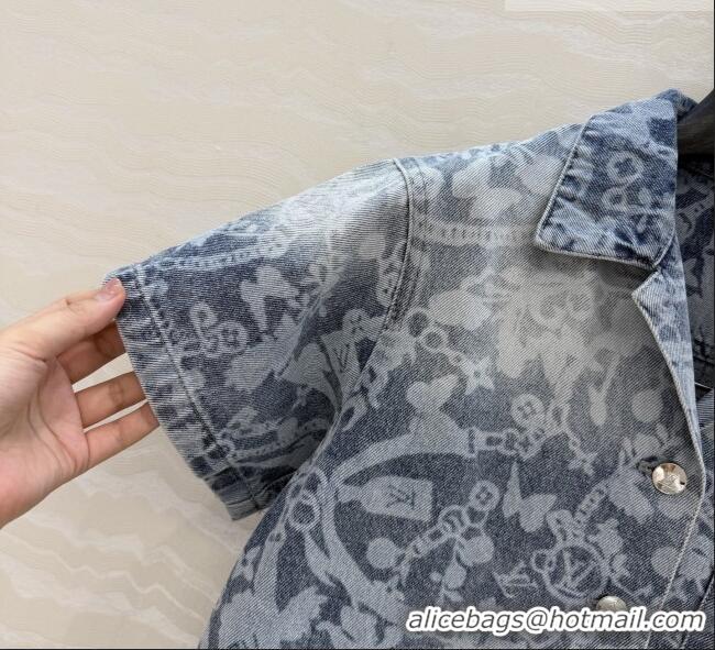 Grade Quality Louis Vuitton Denim Short-sleeved Jacket LV041435 Blue 2026