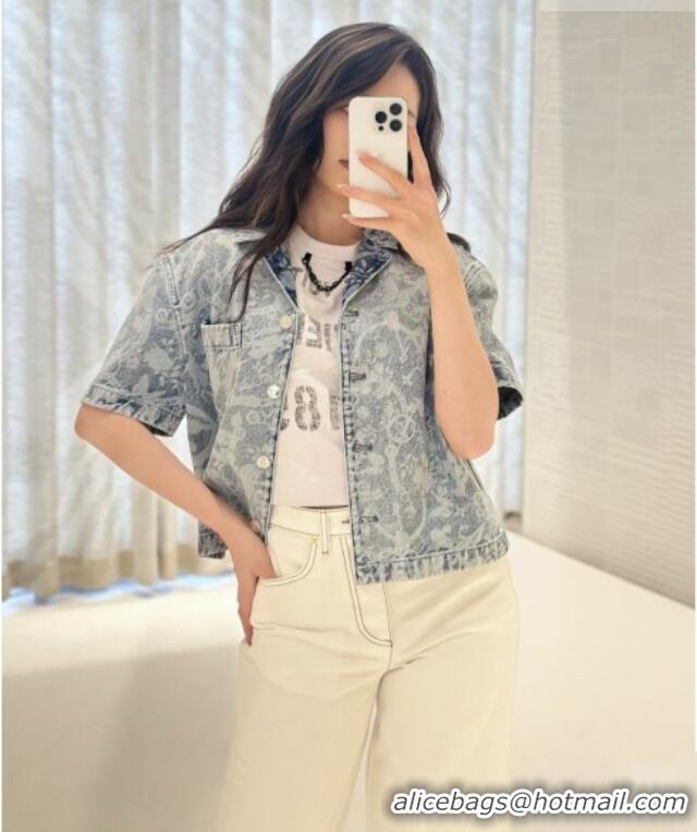 Grade Quality Louis Vuitton Denim Short-sleeved Jacket LV041435 Blue 2026