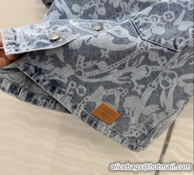 Grade Quality Louis Vuitton Denim Short-sleeved Jacket LV041435 Blue 2026