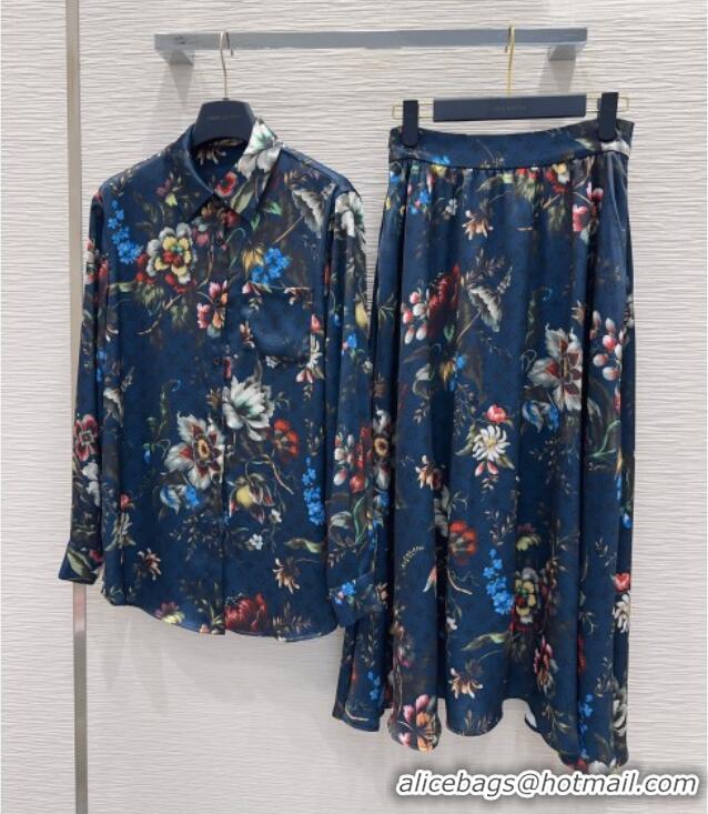 New Release Creation Louis Vuitton Printed Skirt LV041437 Deep Blue 2026