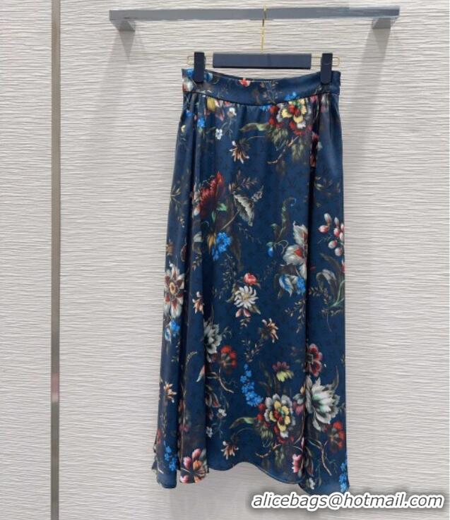 New Release Creation Louis Vuitton Printed Skirt LV041437 Deep Blue 2026