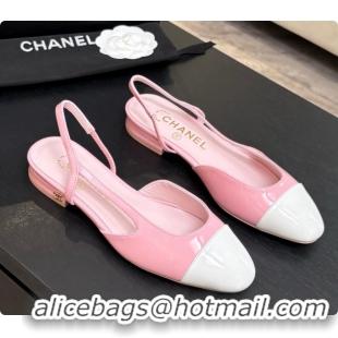 Unique Style Chanel Patent Leather Slingbacks Flat CH072748 Pink 2026