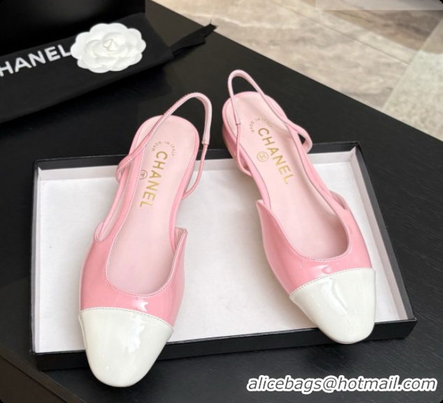 Unique Style Chanel Patent Leather Slingbacks Flat CH072748 Pink 2026