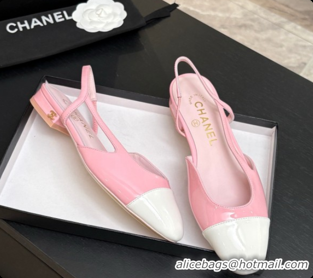 Unique Style Chanel Patent Leather Slingbacks Flat CH072748 Pink 2026