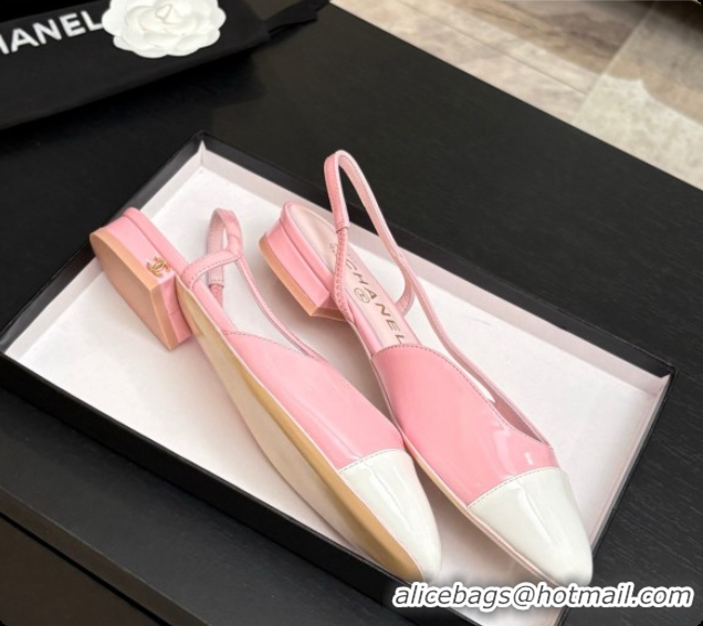 Unique Style Chanel Patent Leather Slingbacks Flat CH072748 Pink 2026