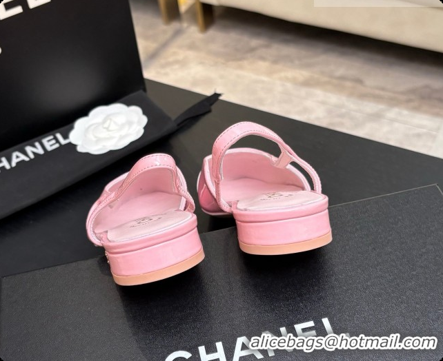 Unique Style Chanel Patent Leather Slingbacks Flat CH072748 Pink 2026