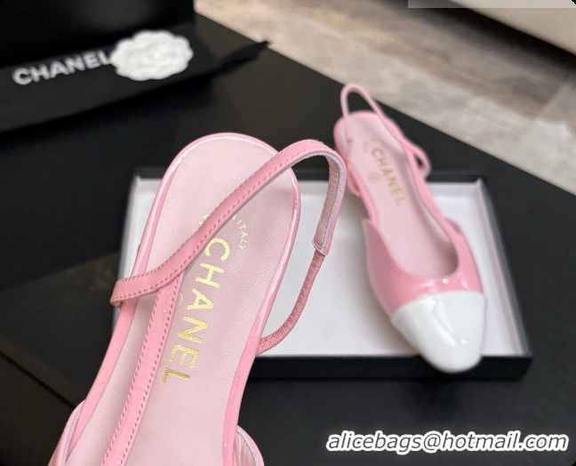 Unique Style Chanel Patent Leather Slingbacks Flat CH072748 Pink 2026