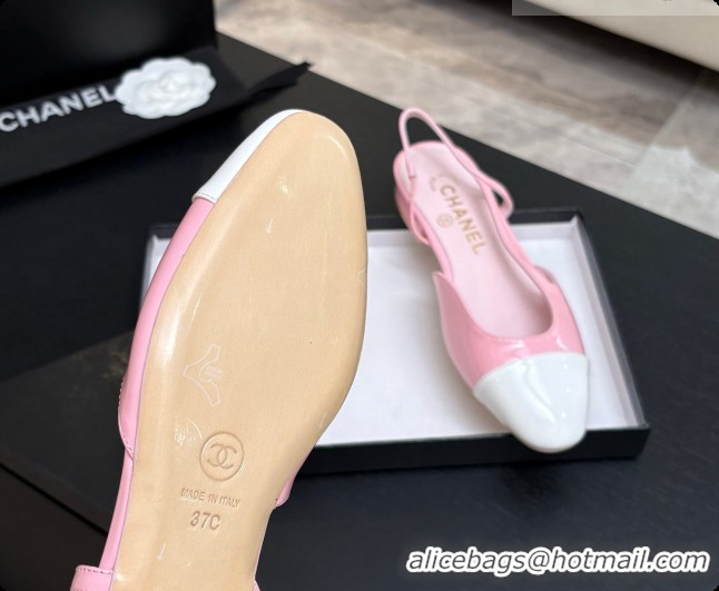 Unique Style Chanel Patent Leather Slingbacks Flat CH072748 Pink 2026