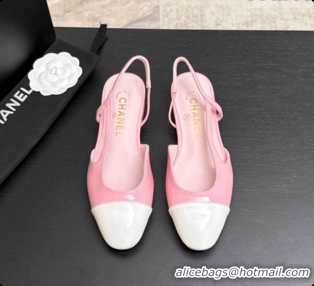 Unique Style Chanel Patent Leather Slingbacks Flat CH072748 Pink 2026