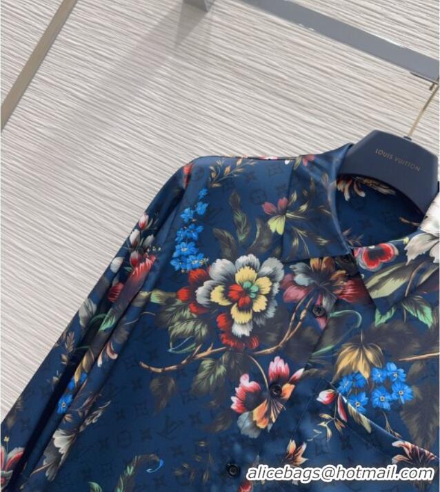 Best Grade Louis Vuitton Printed Shirt LV041438 Deep Blue 2026