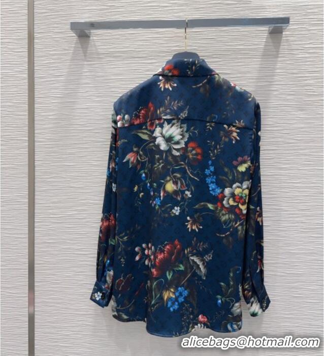 Best Grade Louis Vuitton Printed Shirt LV041438 Deep Blue 2026
