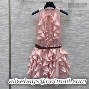 Classic Promotional Louis Vuitton Ruffles Dress LV042201 Pink 2026