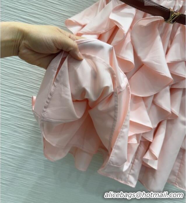 Classic Promotional Louis Vuitton Ruffles Dress LV042201 Pink 2026