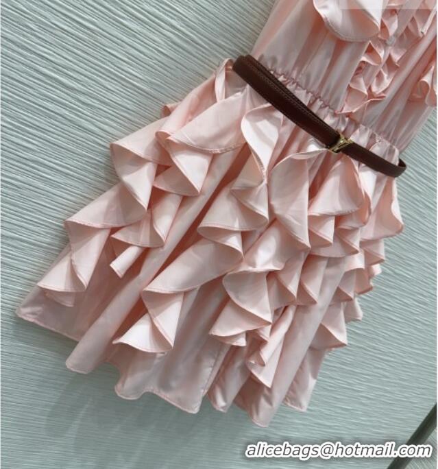 Classic Promotional Louis Vuitton Ruffles Dress LV042201 Pink 2026