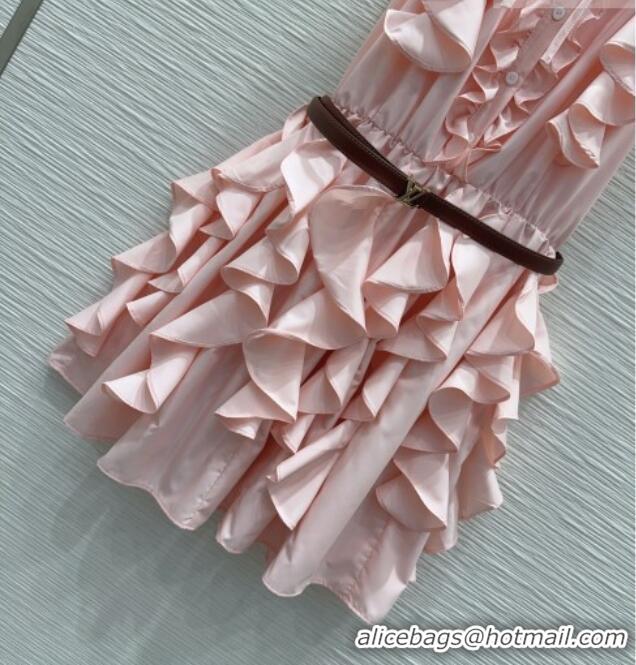 Classic Promotional Louis Vuitton Ruffles Dress LV042201 Pink 2026