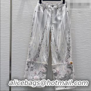 Top Quality Louis Vuitton Printed Cotton Pants LV042301 White 2026