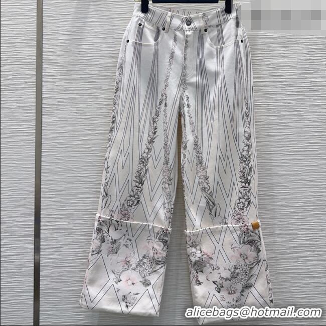 Top Quality Louis Vuitton Printed Cotton Pants LV042301 White 2026