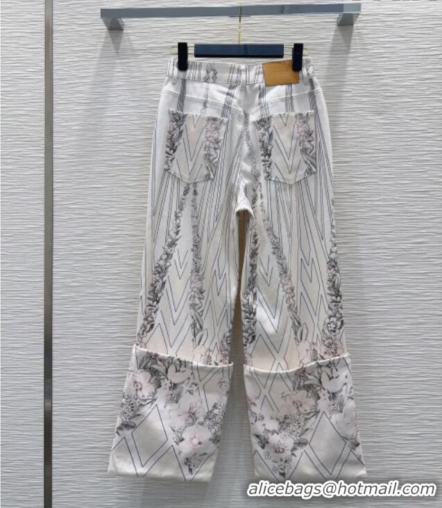 Top Quality Louis Vuitton Printed Cotton Pants LV042301 White 2026