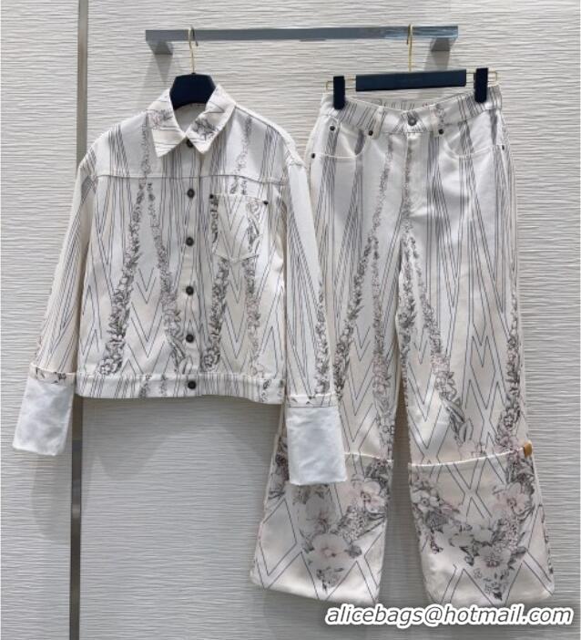Top Quality Louis Vuitton Printed Cotton Pants LV042301 White 2026