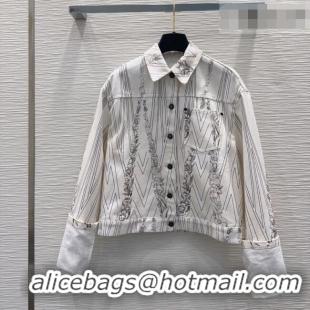 Shop Discount Louis Vuitton Printed Cotton Jacket LV042301 White 2026
