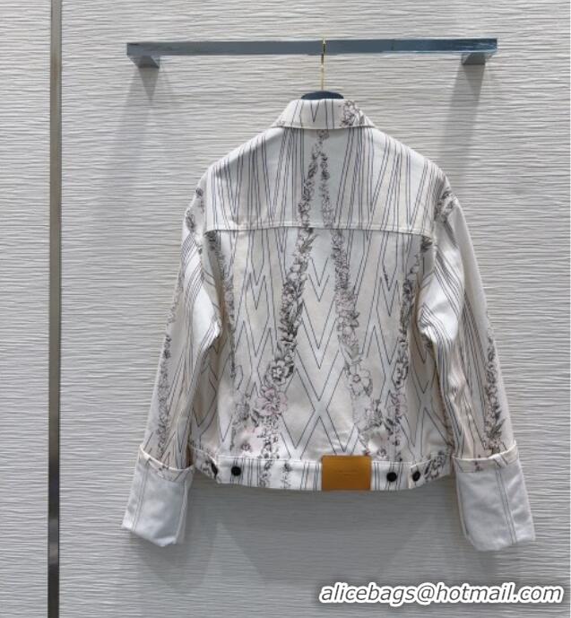 Shop Discount Louis Vuitton Printed Cotton Jacket LV042301 White 2026