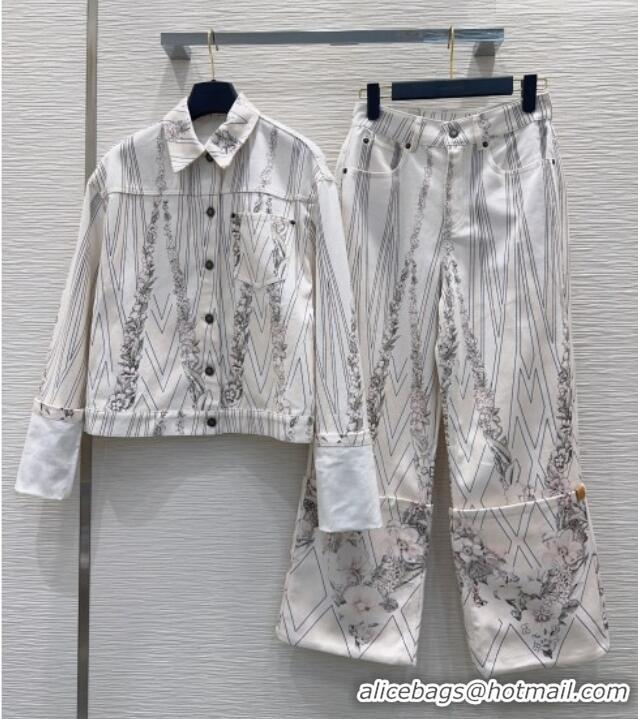 Shop Discount Louis Vuitton Printed Cotton Jacket LV042301 White 2026