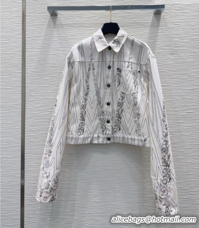 Shop Discount Louis Vuitton Printed Cotton Jacket LV042301 White 2026