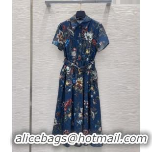 Best Price Louis Vuitton Printed Dress LV042313 Blue 2026